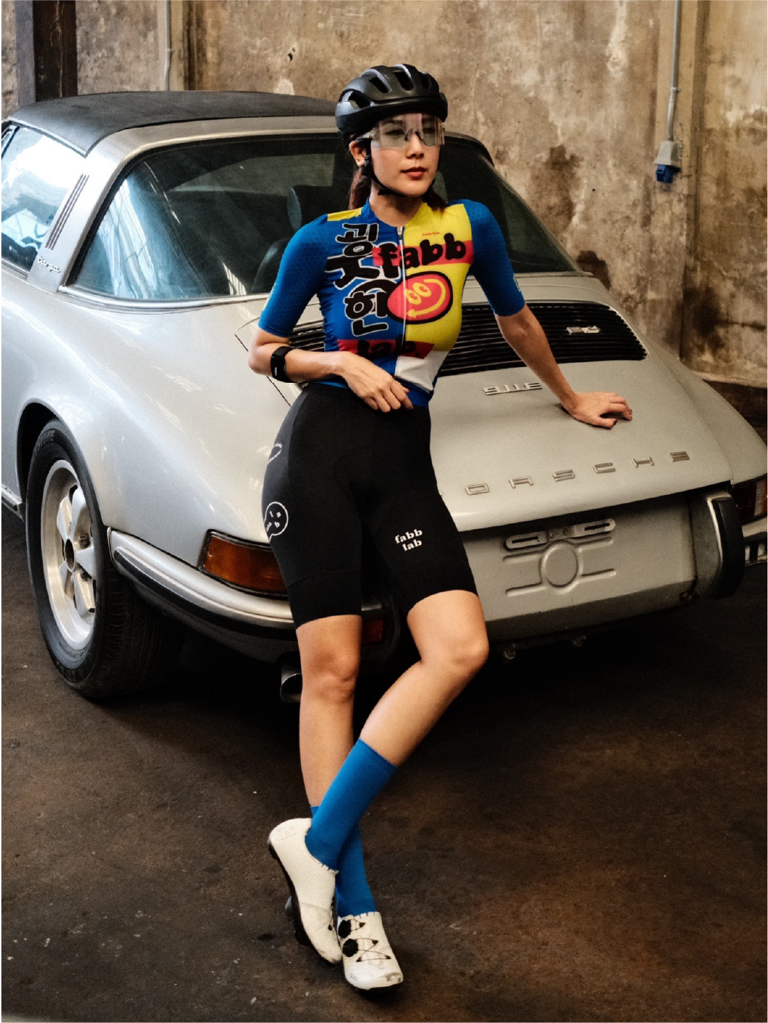 Logo bib shorts Black Women