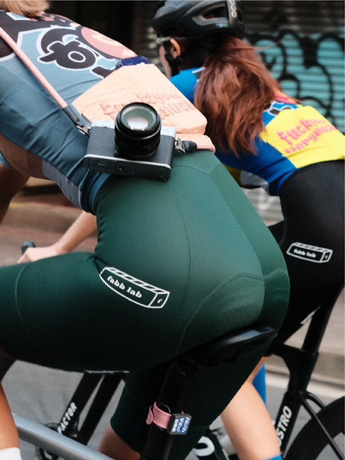 Logo bib shorts Green Women