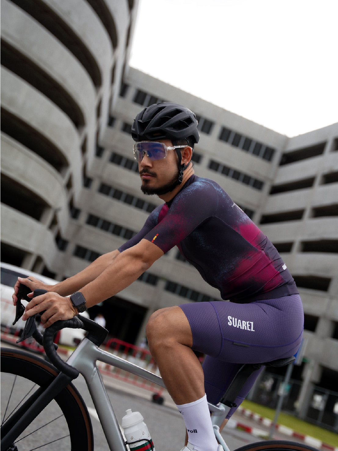 Men's Cycling Shorts Hard Dark Purple 2.3